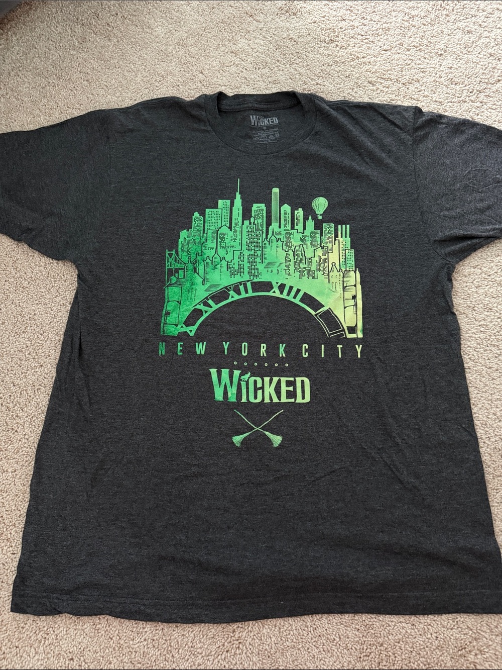 Wicked the Musical Broadway New York City Skyline Short Sleeve Shirt